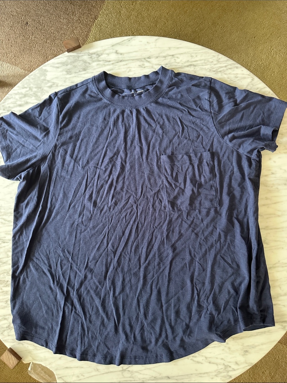 Universal Standard Short-Sleeve Pocket Tee in Navy